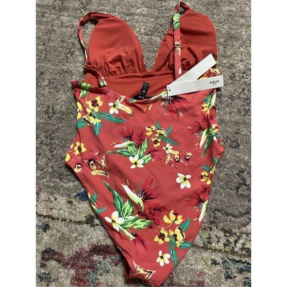 New. Aqua coral floral swimsuit. Retails $98 - Picture 6 of 8